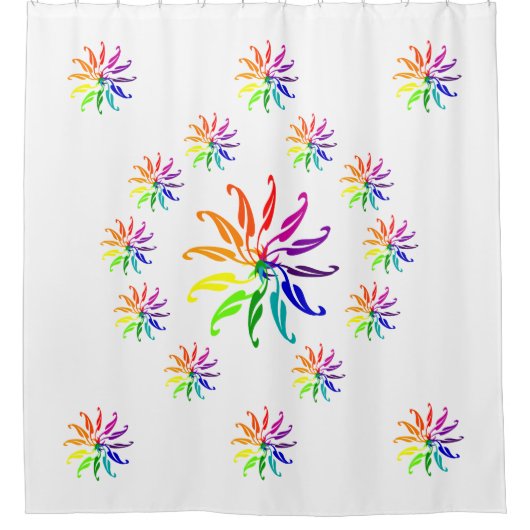 Shower Curtain - Color Wheel Leaves in Circle Douchegordijn (Voorkant)