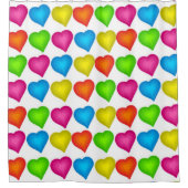 Shower Curtain Colored Hearts Douchegordijn (Voorkant)