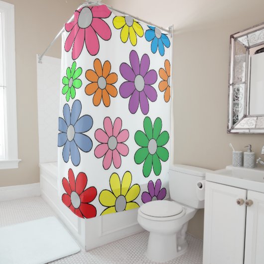 Shower Curtain - Crazy Daisies! Douchegordijn (In situ)