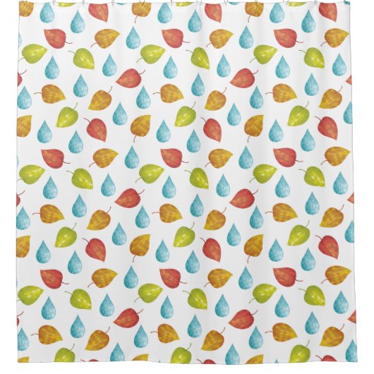 Shower Curtain-dalende bladeren Douchegordijn (Voorkant)