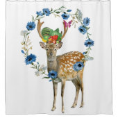 Shower Curtain Deer Fruit Floral Pineappel Douchegordijn (Voorkant)