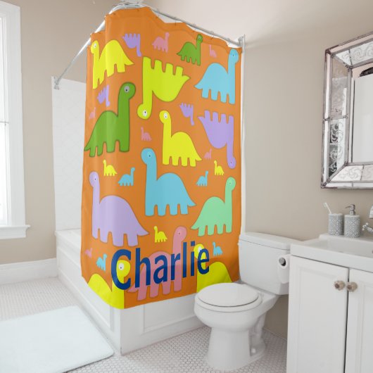 Shower Curtain Dinosaur Douchegordijn (In situ)