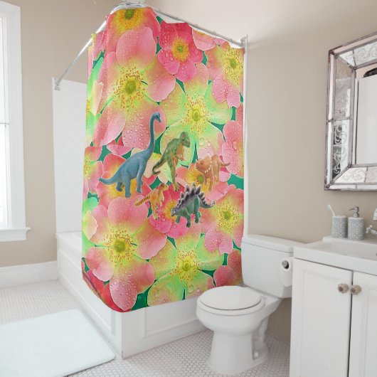 Shower Curtain Dinosaur Douchegordijn (In situ)
