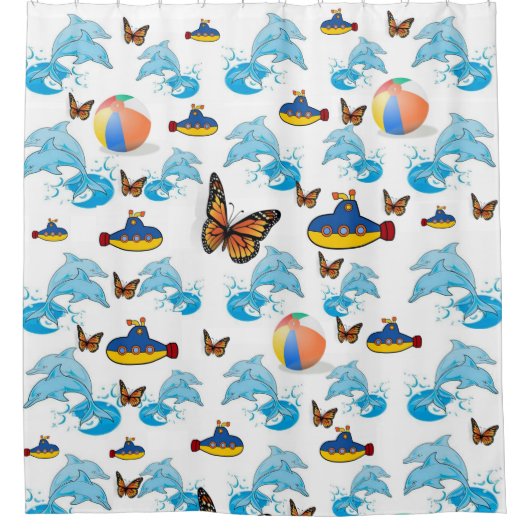 Shower Curtain Dolphins Douchegordijn (Voorkant)
