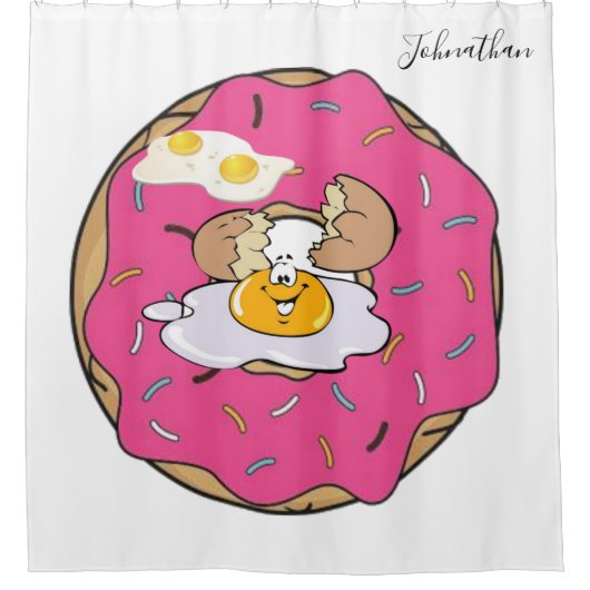 Shower Curtain Donut Eggs Douchegordijn (Voorkant)