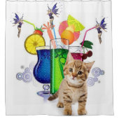 Shower Curtain Drink Kitten Fairy Douchegordijn (Voorkant)