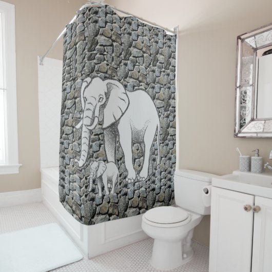 Shower Curtain Elephant Douchegordijn (In situ)