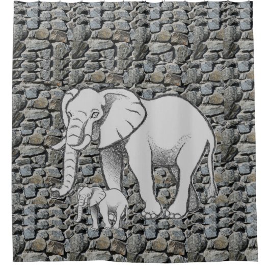 Shower Curtain Elephant Douchegordijn (Voorkant)