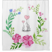 Shower Curtain Elephant Floral Douchegordijn (Voorkant)
