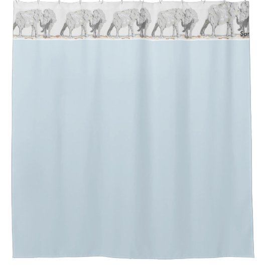 Shower Curtain/Elephants Douchegordijn (Voorkant)