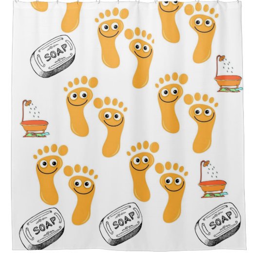 Shower Curtain Feet Douchegordijn (Voorkant)