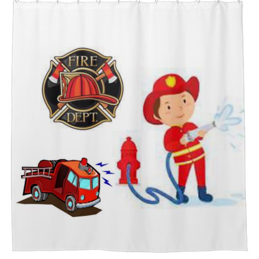 Shower Curtain Fireman Douchegordijn (Voorkant)