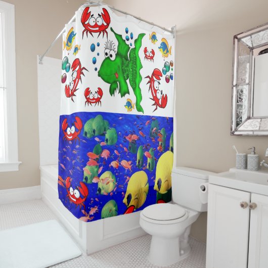 Shower Curtain Fish Crabs Ocean Douchegordijn (In situ)