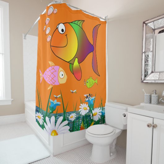 Shower Curtain Fish Douchegordijn (In situ)