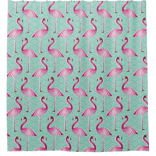 Shower Curtain/ Flamingos Douchegordijn (Voorkant)