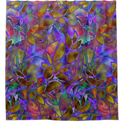 Shower Curtain Floral Abstract Glas in lood Douchegordijn (Voorkant)