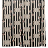 Shower Curtain Floral Beige Black Douchegordijn (Voorkant)