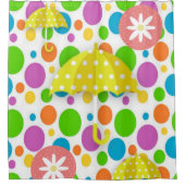 Shower Curtain Floral Yellow Umbrellas Douchegordijn (Voorkant)