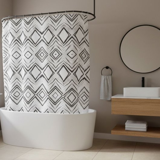 Shower curtain for contemporary bathroom douchegordijn