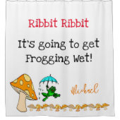 Shower Curtain Frog, Ribbit Mushroom Frogging Natt Douchegordijn (Voorkant)