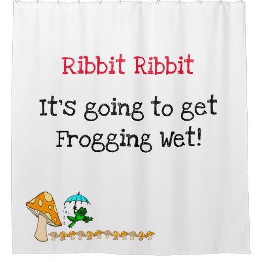 Shower Curtain Frog, Ribbit Mushroom Frogging Natt Douchegordijn (Voorkant)
