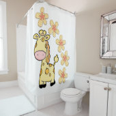 Shower Curtain Giraffe Floral Flowers Douchegordijn (In situ)
