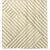 Shower Curtain-grafisch ontwerp, streept wit en go Douchegordijn (Voorkant)