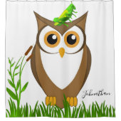 Shower Curtain Grasshopper Owl Douchegordijn (Voorkant)