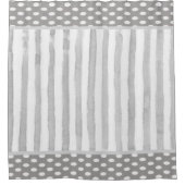 Shower Curtain Gray White Stripe Douchegordijn (Voorkant)