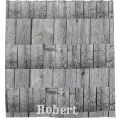 Shower Curtain Gray Wood Douchegordijn (Voorkant)