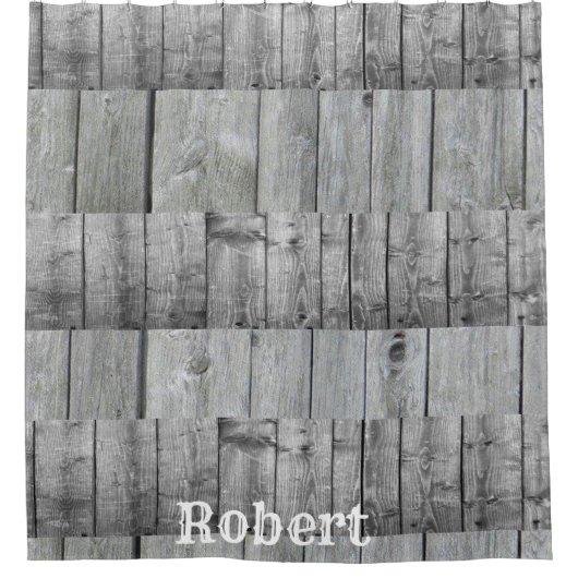 Shower Curtain Gray Wood Douchegordijn (Voorkant)