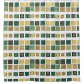 Shower Curtain Green Beige Douchegordijn (Voorkant)
