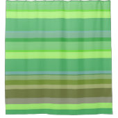 Shower Curtain Green Blue Yellow Stripes Douchegordijn (Voorkant)