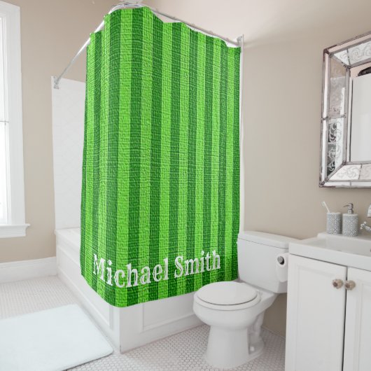 Shower Curtain Green Stripe Douchegordijn (In situ)