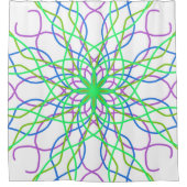 Shower Curtain Green White Kaleidoscope Mandala Douchegordijn (Voorkant)