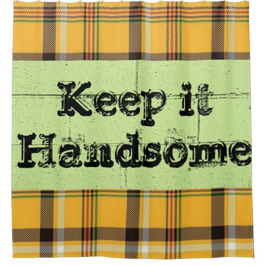 Shower Curtain Green Yellow Pset Douchegordijn (Voorkant)