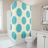 Shower Curtain grote cirkels Stip Blauw crème Douchegordijn (In situ)