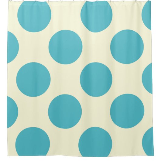 Shower Curtain grote cirkels Stip Blauw crème Douchegordijn (Voorkant)