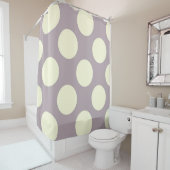 Shower Curtain grote cirkels Stip Paars Cream Douchegordijn (In situ)
