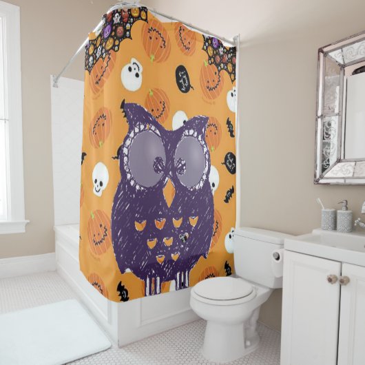 Shower Curtain Halloween Douchegordijn (In situ)