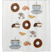 Shower Curtain Happy Birthday Coffee Donuts Douchegordijn (Voorkant)