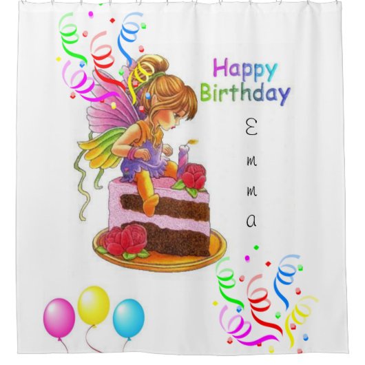 Shower Curtain Happy Birthday Douchegordijn (Voorkant)