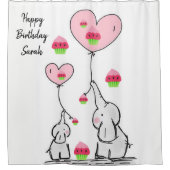 Shower Curtain happy Birthday Elephant Douchegordijn (Voorkant)