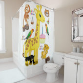 Shower Curtain Happy Birthday Giraffe Douchegordijn (In situ)