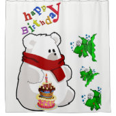 Shower Curtain Happy Birthday Polar Beer Douchegordijn (Voorkant)
