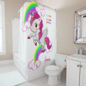 Shower Curtain Happy Birthday Unicorn Douchegordijn (In situ)