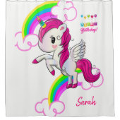 Shower Curtain Happy Birthday Unicorn Douchegordijn (Voorkant)