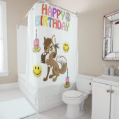 Shower Curtain Happy Birthday Wolf Douchegordijn (In situ)