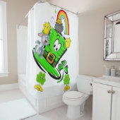 Shower Curtain Happy St. Patrick's Day  Rabbit Douchegordijn (In situ)
