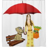 Shower Curtain Hippie Dog-wortelen Douchegordijn (Voorkant)